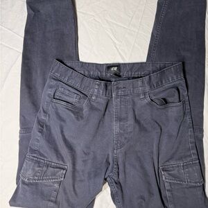 H&M Men's Charcoal Cargo Pants